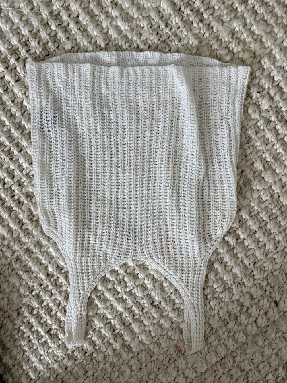 Open-Knit White Beach Tank Top